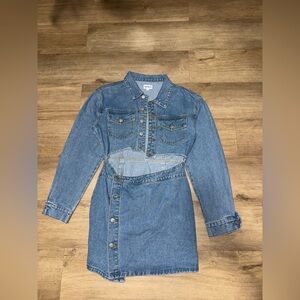 superdown Denim Cutout Jumpsuit Skirt